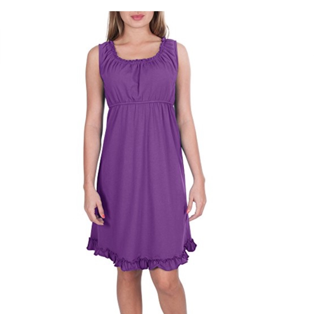 Nursing Nightgown/ Dress Color Violet Doubles as a Beach Coverup